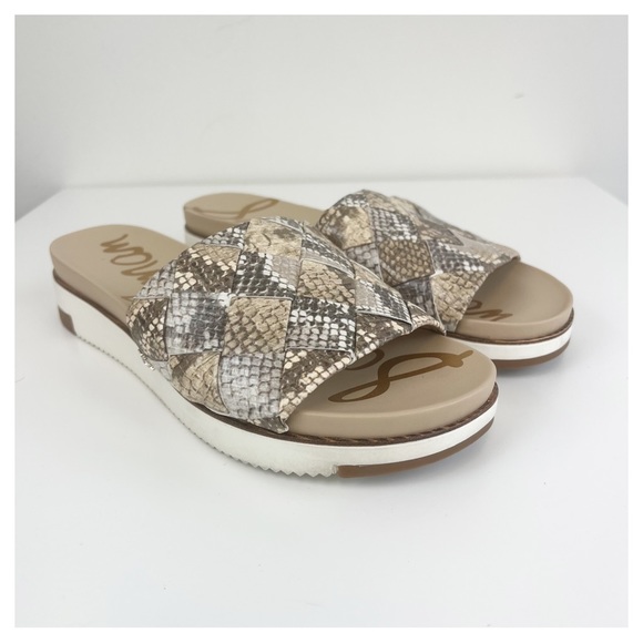 SAM EDELMAN ‘ADALEY’ Woven Snakeskin Print Slide Sandal Size 10 - Picture 2 of 8